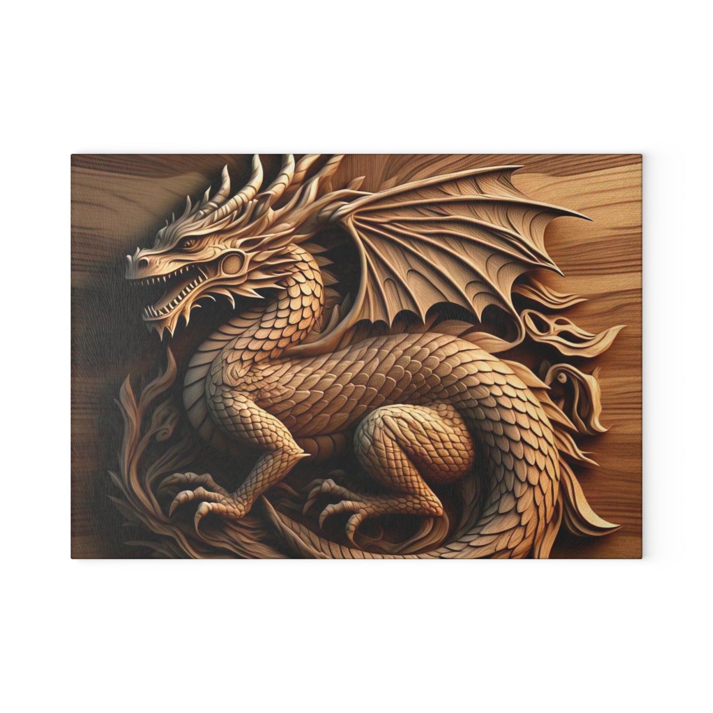 Handcrafted Dragon Glass Cutting Board, Kitchen Decor, Unique Gift for Chefs, Dragon Lover's Gift, Culinary Art
