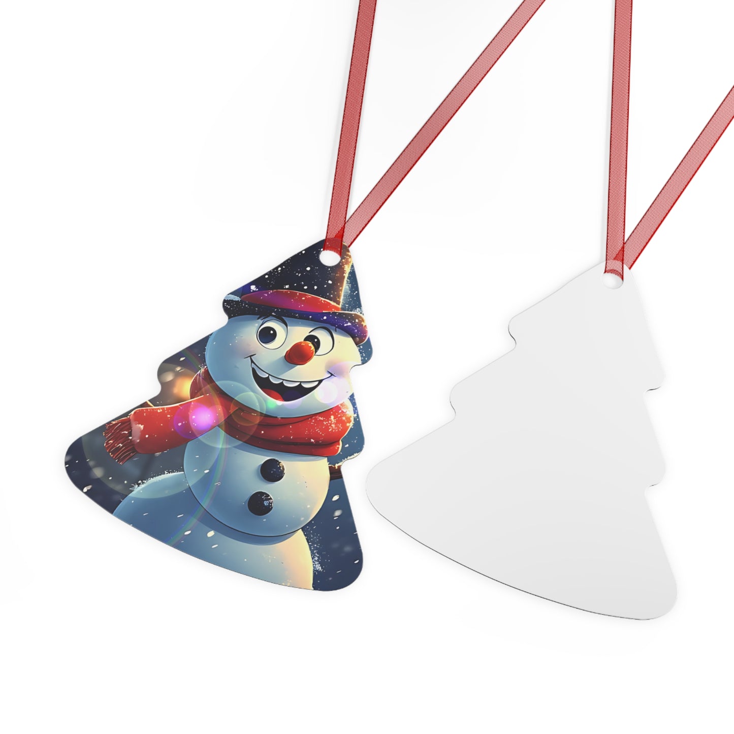 Cheerful Snowman Bell Metal Ornament — Holiday Christmas Tree Decoration