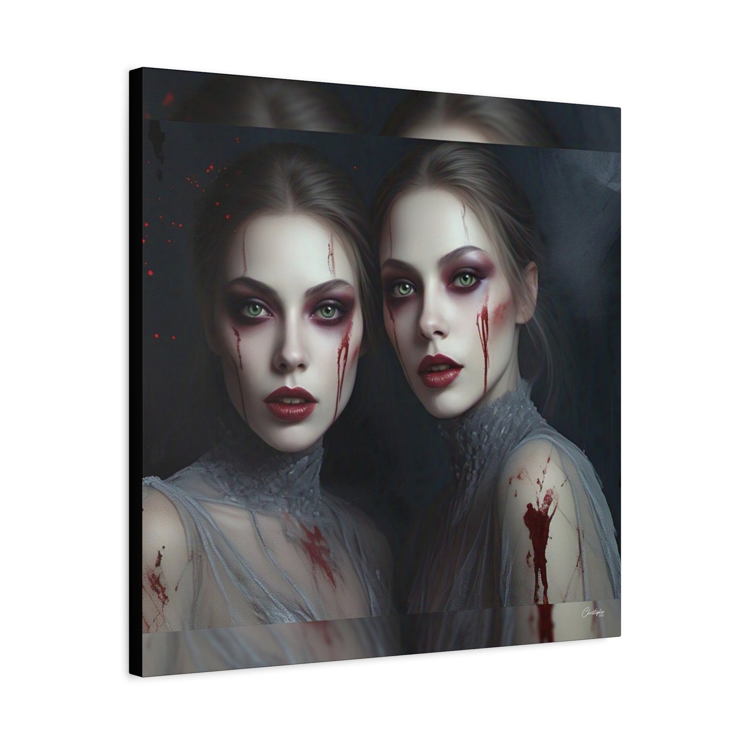 Spooky Art Canvas Print, Matte Canvas, Stretched Wall Decor, Gothic Home Decor, Halloween Art, Unique Gift