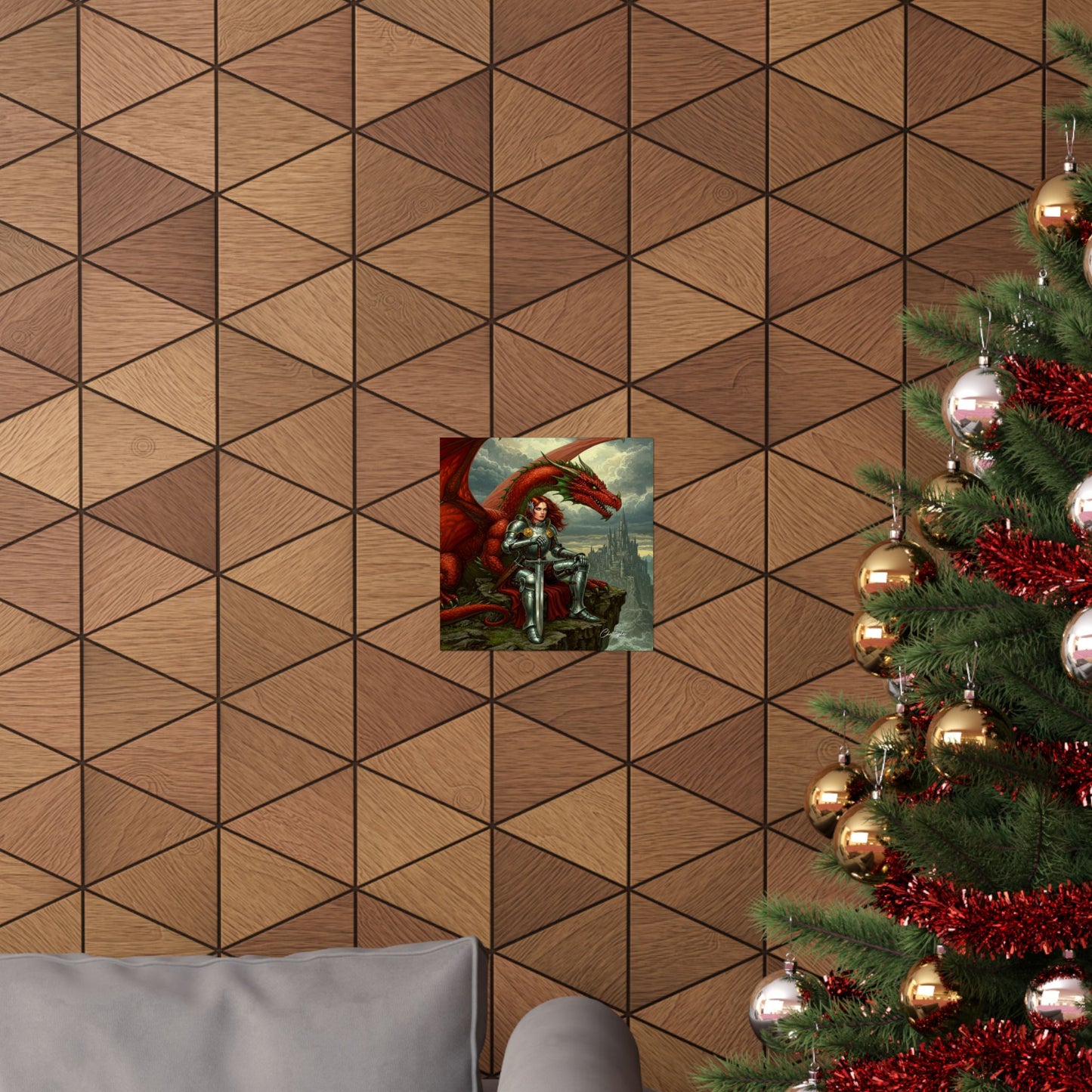 Fantasy Dragon Art Print, Horizontal Matte Poster, Fantasy Home Decor, Medieval Wall Art, Gift for Fantasy Lovers