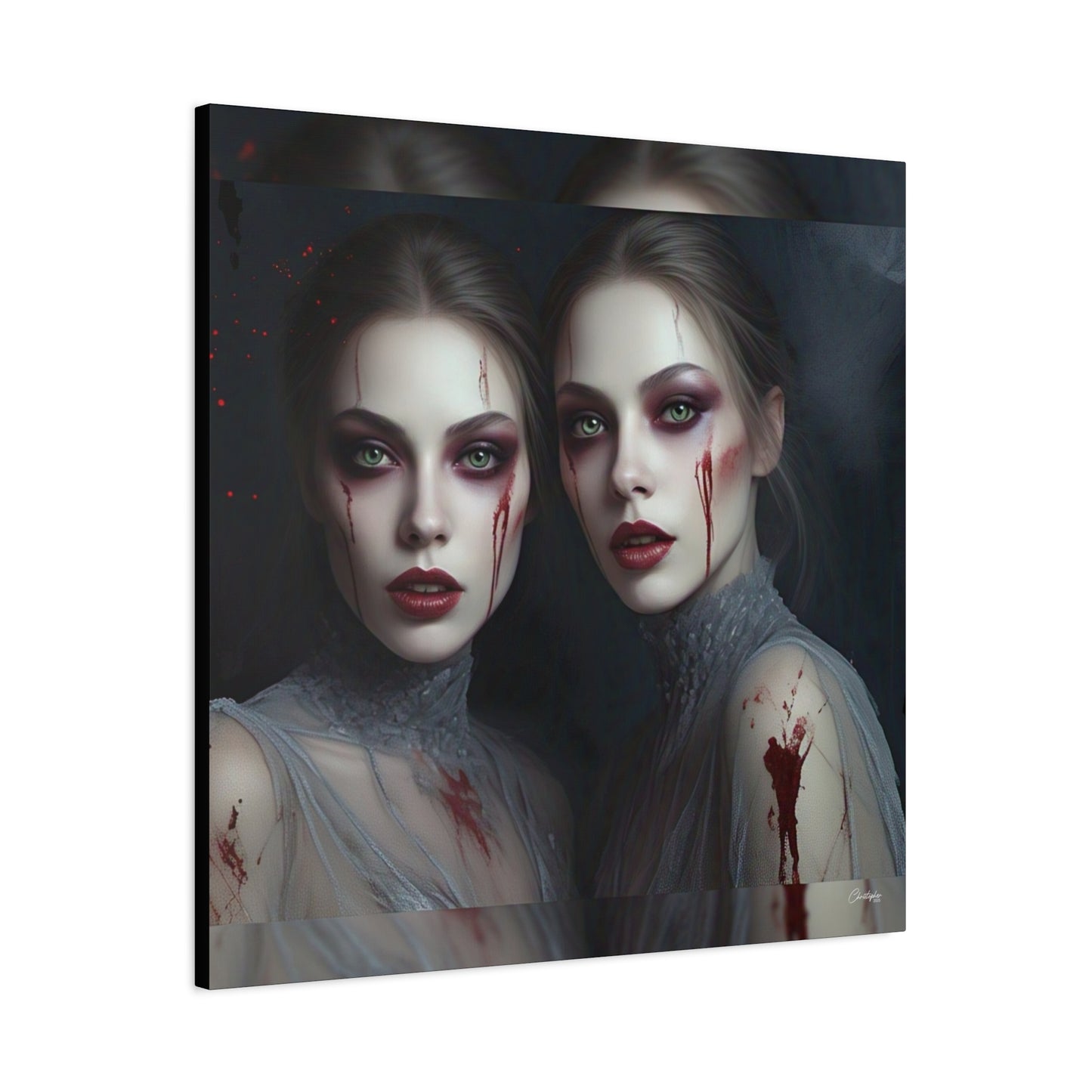 Spooky Art Canvas Print, Matte Canvas, Stretched Wall Decor, Gothic Home Decor, Halloween Art, Unique Gift