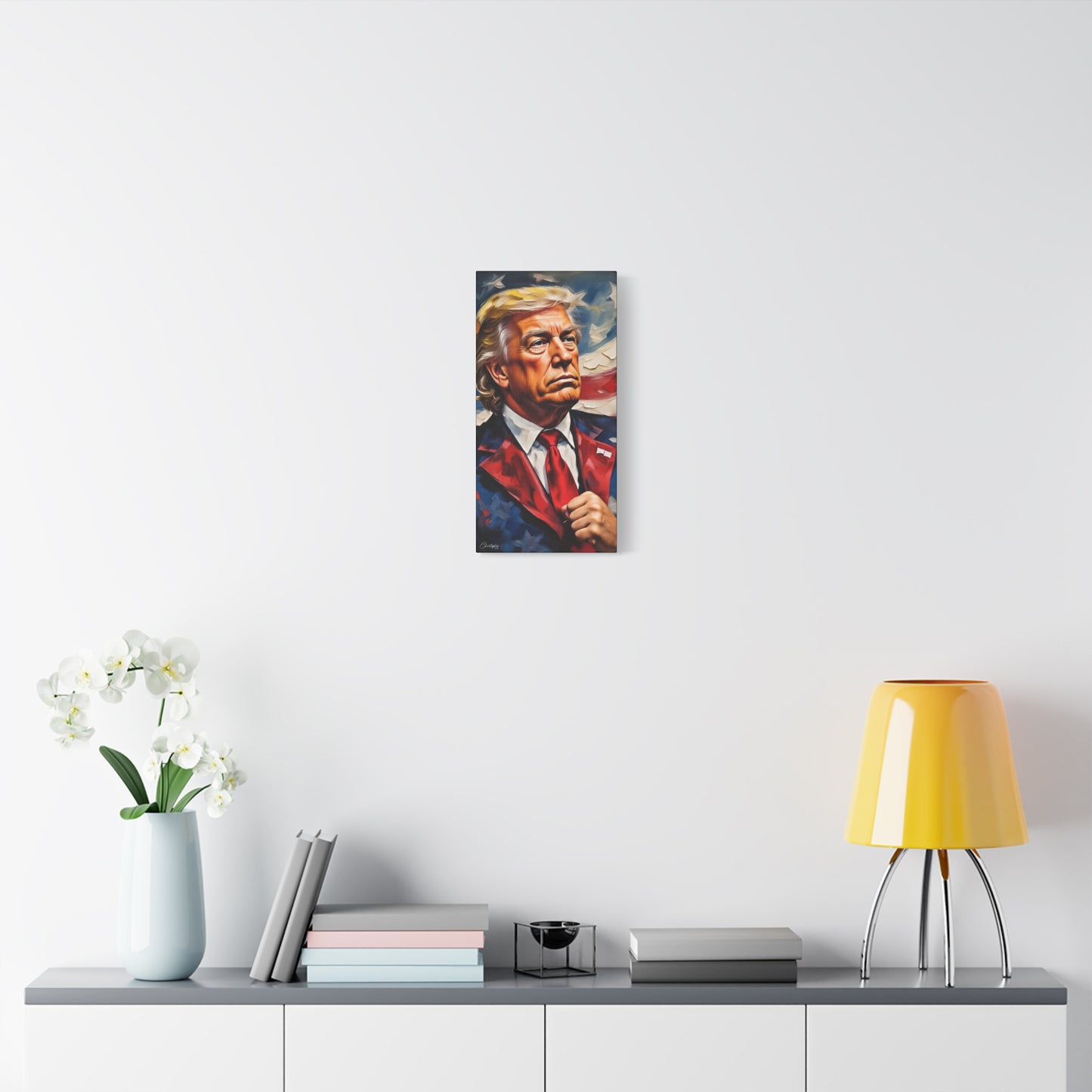 Patriotic Canvas Art, Stretched Wall Decor, Home Office, Gifts for Republicans, Political Enthusiasts, Americana Artwork