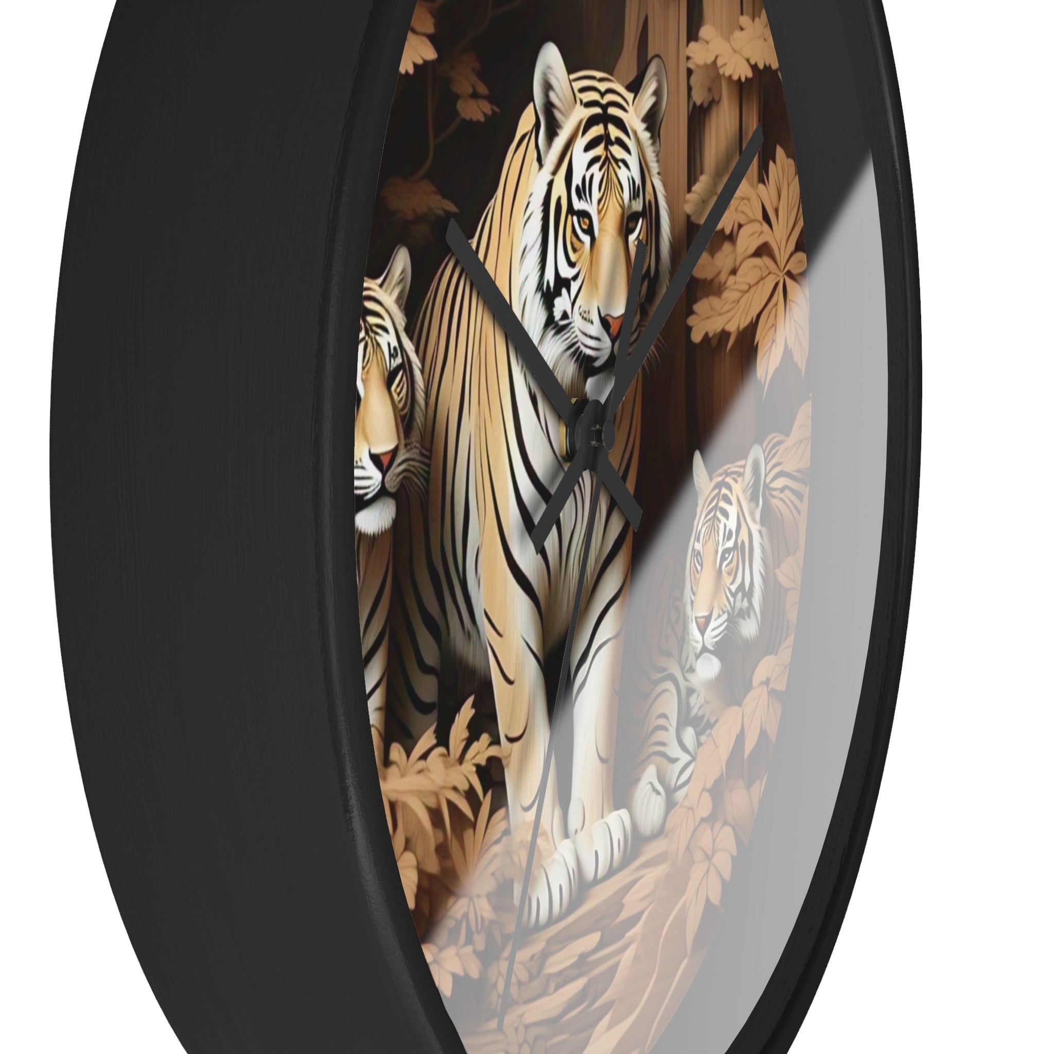 Wild Tiger Family Wall Clock, Jungle Decor, Animal Lover Gift, Unique Home Decor, Nature Wall Art, Vintage Style Clock