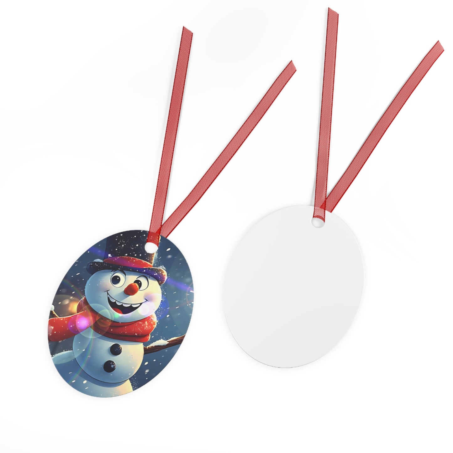 Cheerful Snowman Bell Metal Ornament — Holiday Christmas Tree Decoration
