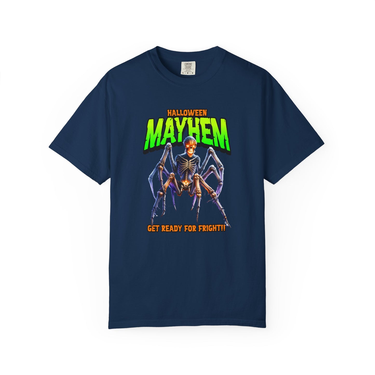 Halloween Mayhem Unisex T-Shirt, Spooky Tee for Men & Women, Perfect for Halloween Parties, Trick or Treat, Eerie Vibes, Unique Costume