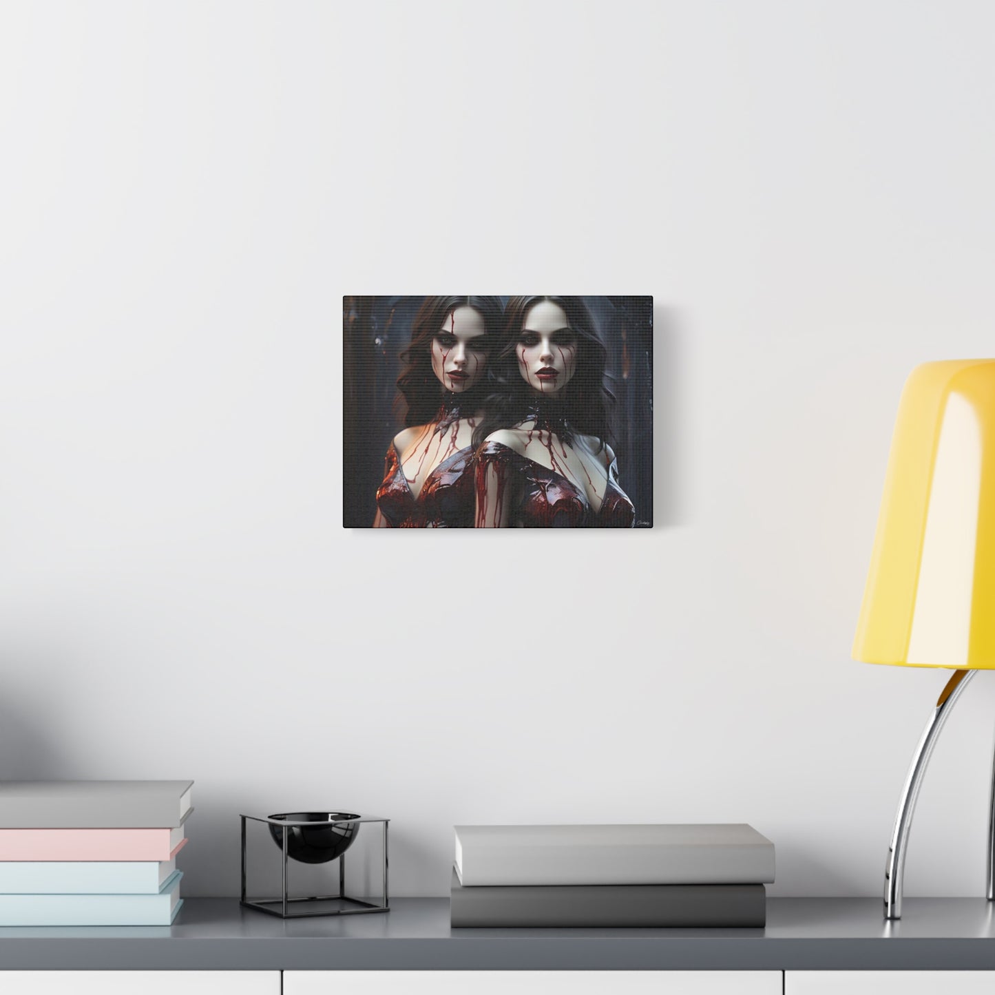 Gothic Vampire Canvas Art, Wall Decor, Horror Artwork, Halloween Home Decor, Spooky Room Accent, Unique Gift Idea