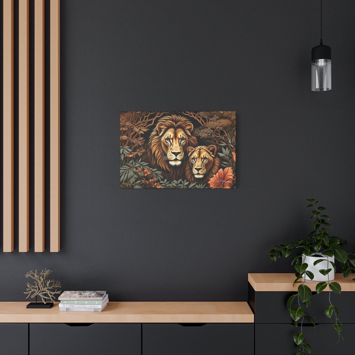 Majestic Lion Family Canvas Wall Art, Animal Lovers Decor, Wildlife Home Accent, Gift for Nature Enthusiasts, Meaningful Family Art