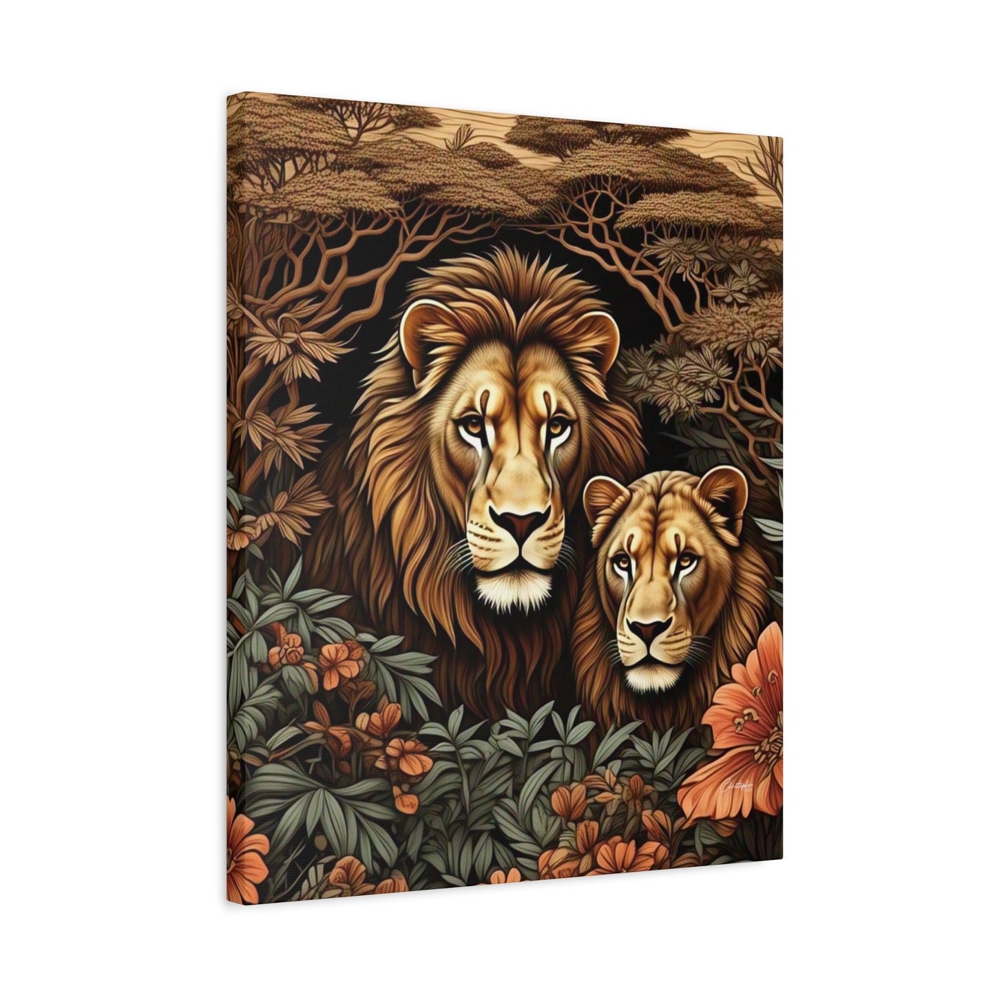 Majestic Lion Family Canvas Wall Art, Animal Lovers Decor, Wildlife Home Accent, Gift for Nature Enthusiasts, Meaningful Family Art