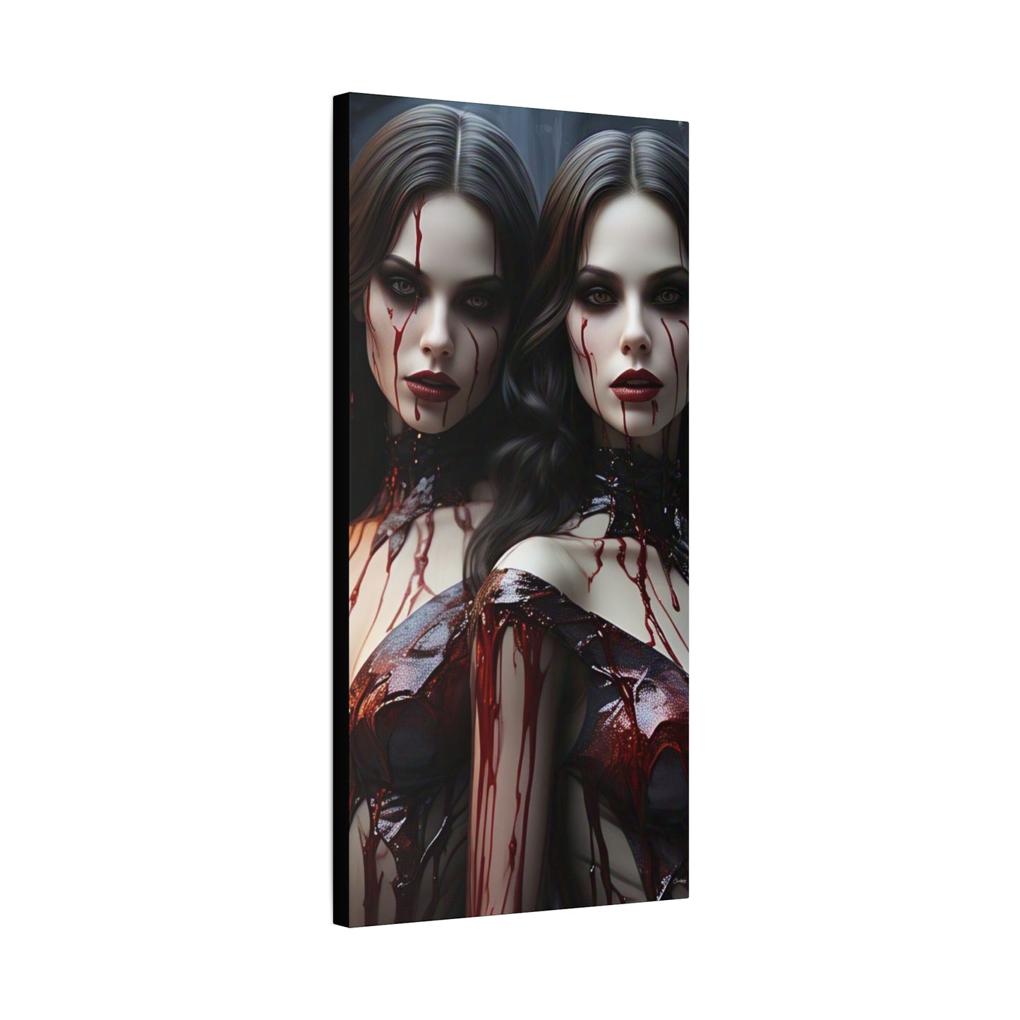 Gothic Vampire Canvas Art, Wall Decor, Horror Artwork, Halloween Home Decor, Spooky Room Accent, Unique Gift Idea