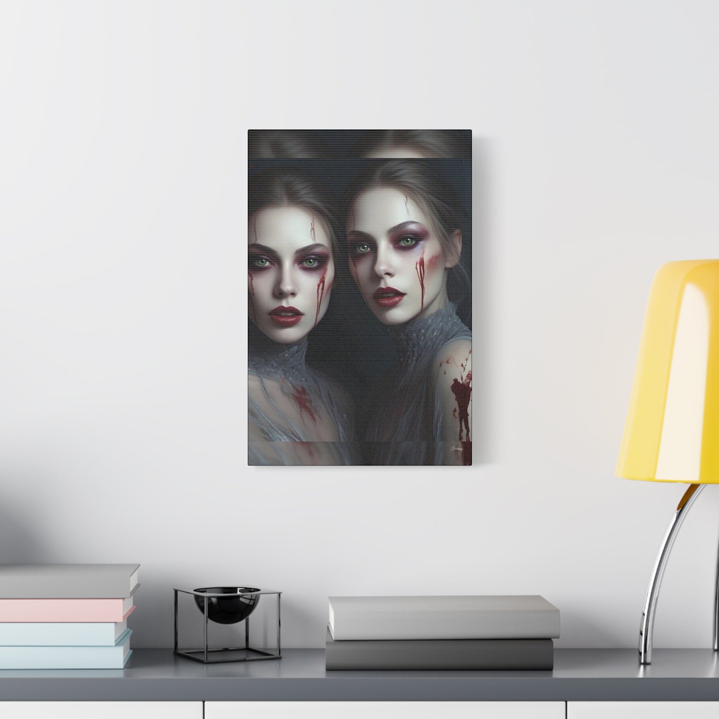 Spooky Art Canvas Print, Matte Canvas, Stretched Wall Decor, Gothic Home Decor, Halloween Art, Unique Gift