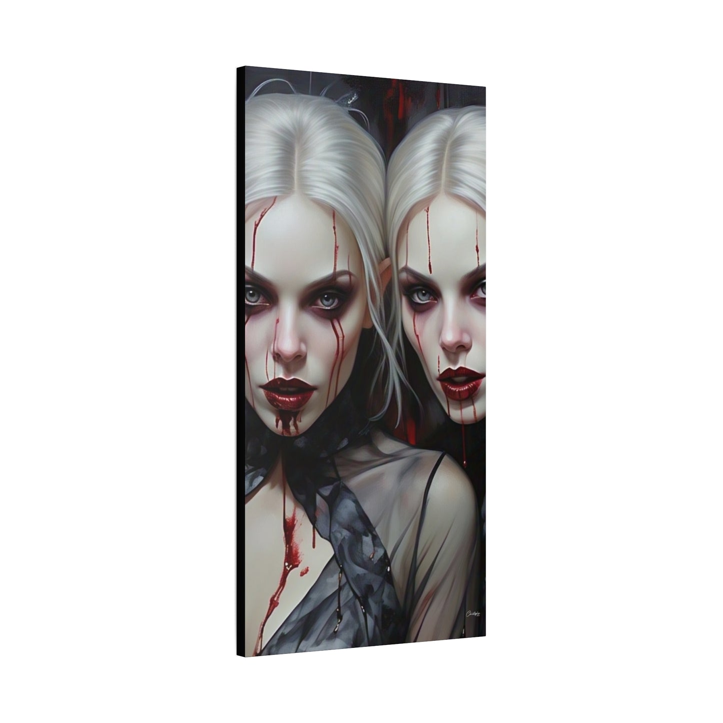 Gothic Canvas Art Print, Dark Fantasy Wall Decor, Horror Art, Halloween Home Decor, Vampire Artwork, Unique Gift for Spooky Season