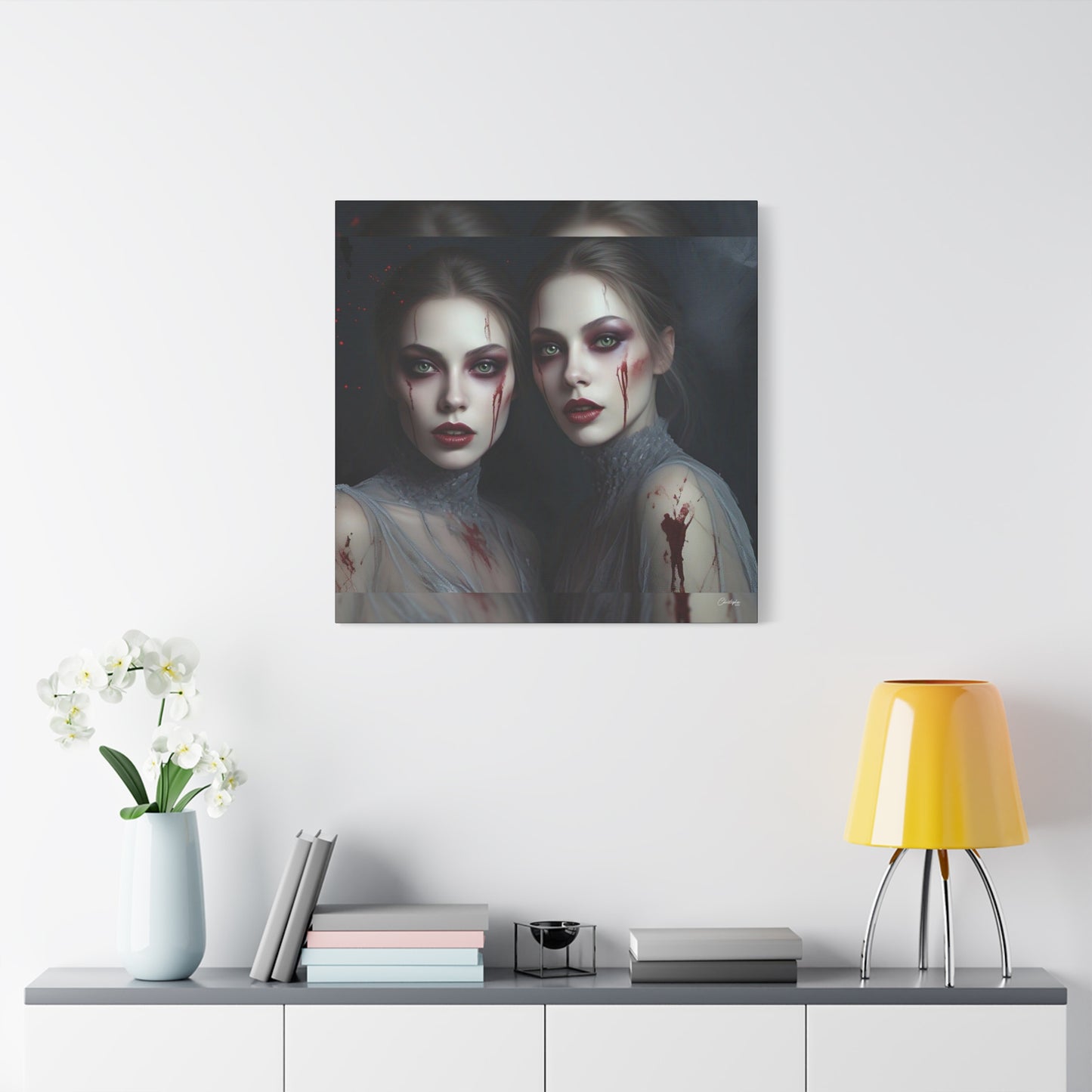 Spooky Art Canvas Print, Matte Canvas, Stretched Wall Decor, Gothic Home Decor, Halloween Art, Unique Gift