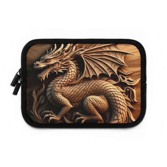 Dragon Carved Laptop Sleeve | Stylish Dragon Sleeve, Unique Gadget Case, Laptop Cover, Gift for Tech Lovers, Fantasy Art