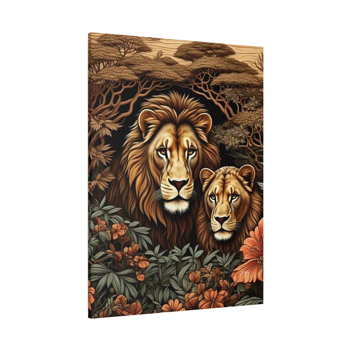 Majestic Lion Family Canvas Wall Art, Animal Lovers Decor, Wildlife Home Accent, Gift for Nature Enthusiasts, Meaningful Family Art