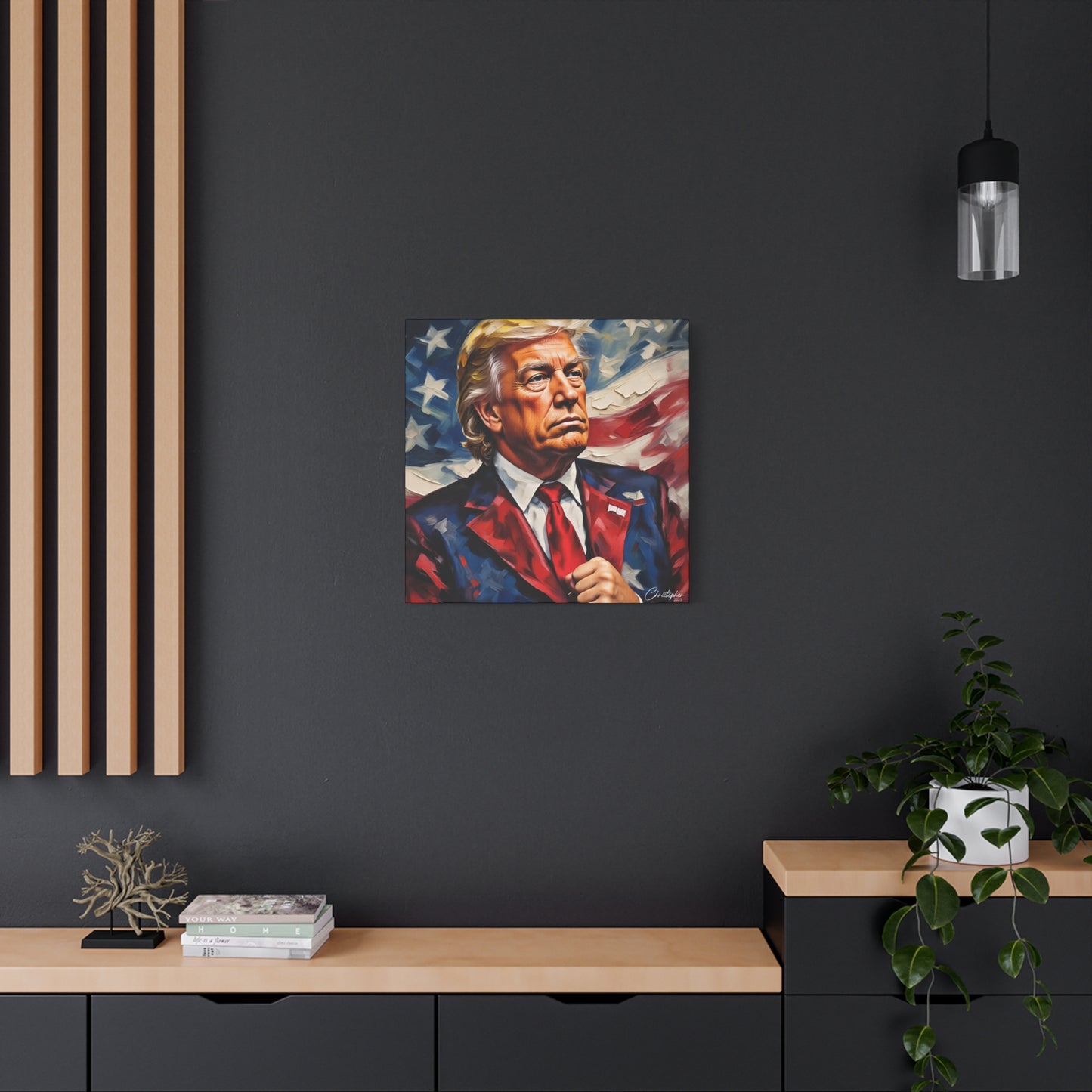 Patriotic Canvas Art, Stretched Wall Decor, Home Office, Gifts for Republicans, Political Enthusiasts, Americana Artwork