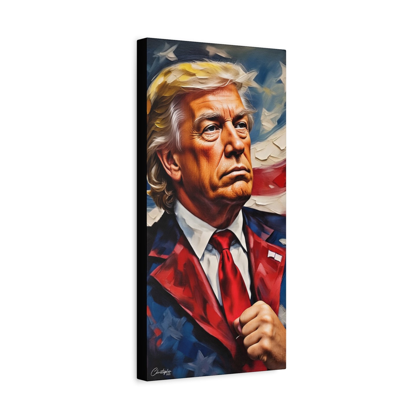 Patriotic Canvas Art, Stretched Wall Decor, Home Office, Gifts for Republicans, Political Enthusiasts, Americana Artwork
