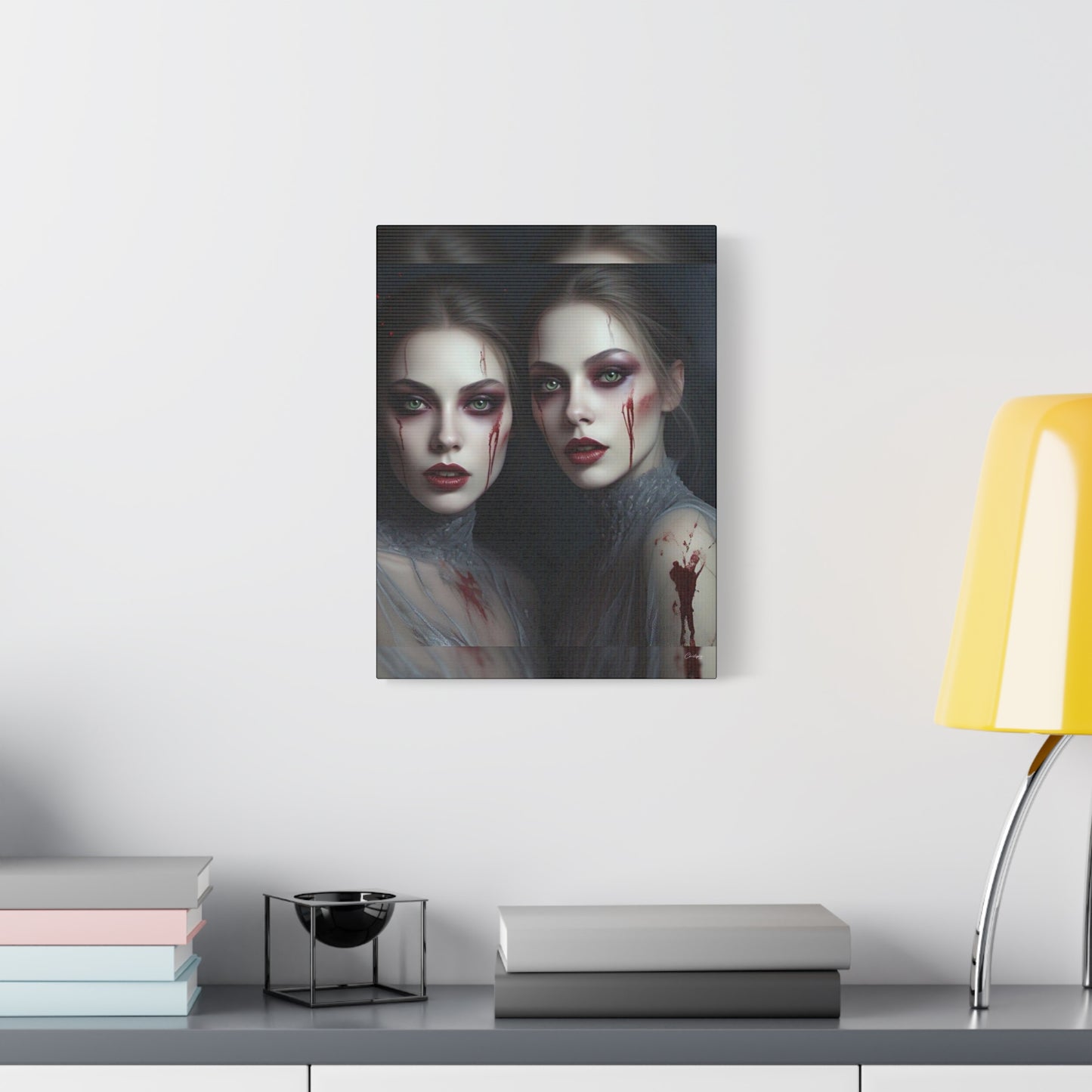 Spooky Art Canvas Print, Matte Canvas, Stretched Wall Decor, Gothic Home Decor, Halloween Art, Unique Gift