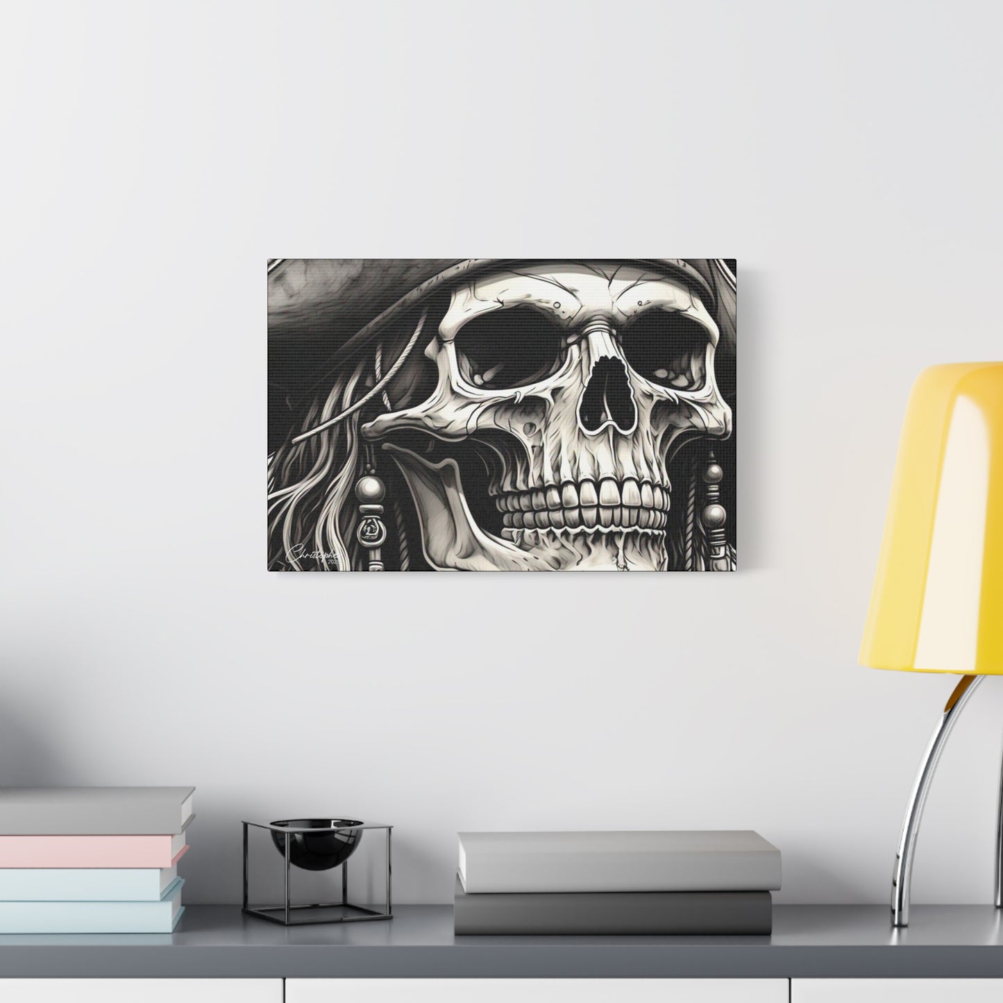 Pirate Skull Canvas Art - Edgy Gothic Decor, Wall Art for Halloween, Gothic Home Decor, Pirate Theme, Gift for Him