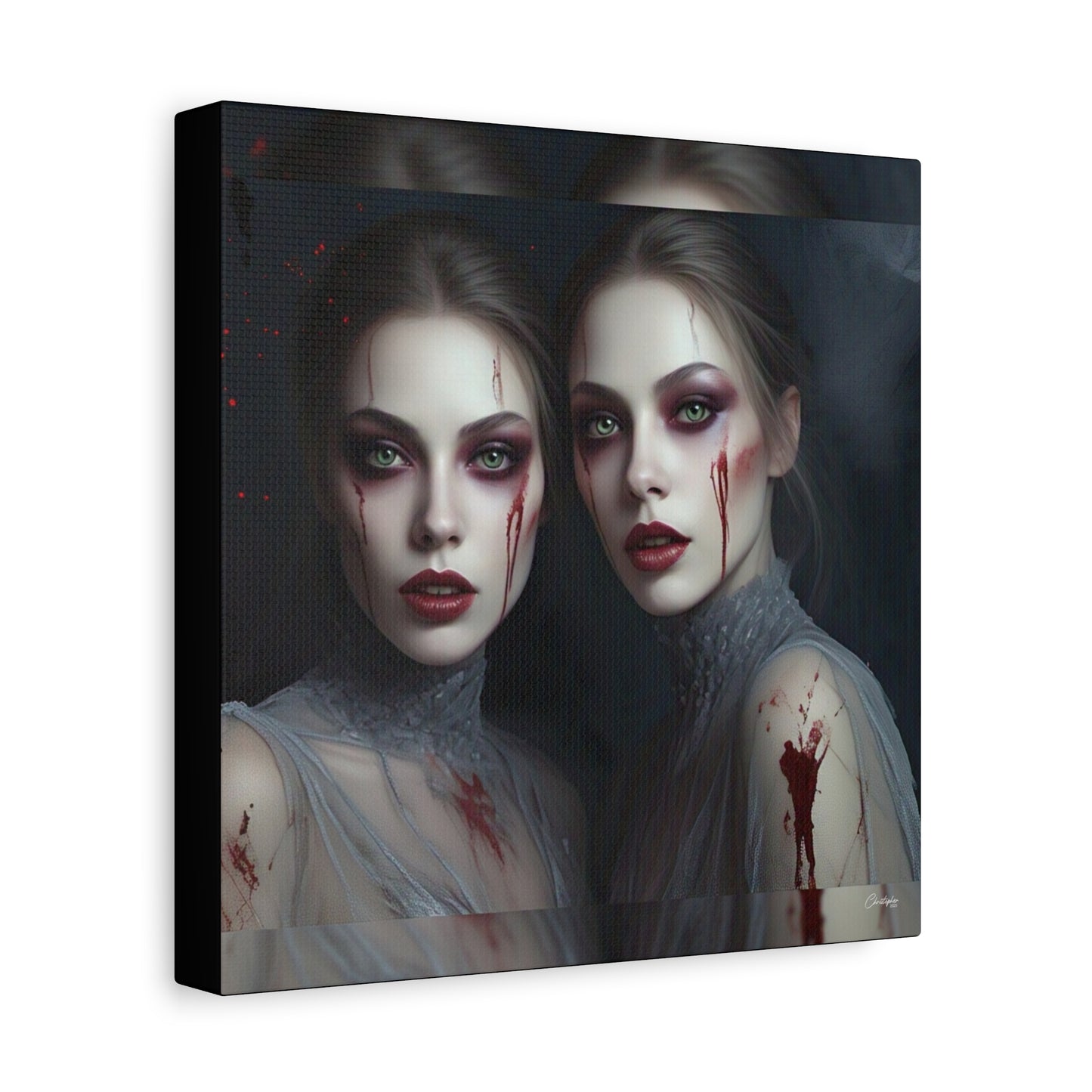 Spooky Art Canvas Print, Matte Canvas, Stretched Wall Decor, Gothic Home Decor, Halloween Art, Unique Gift