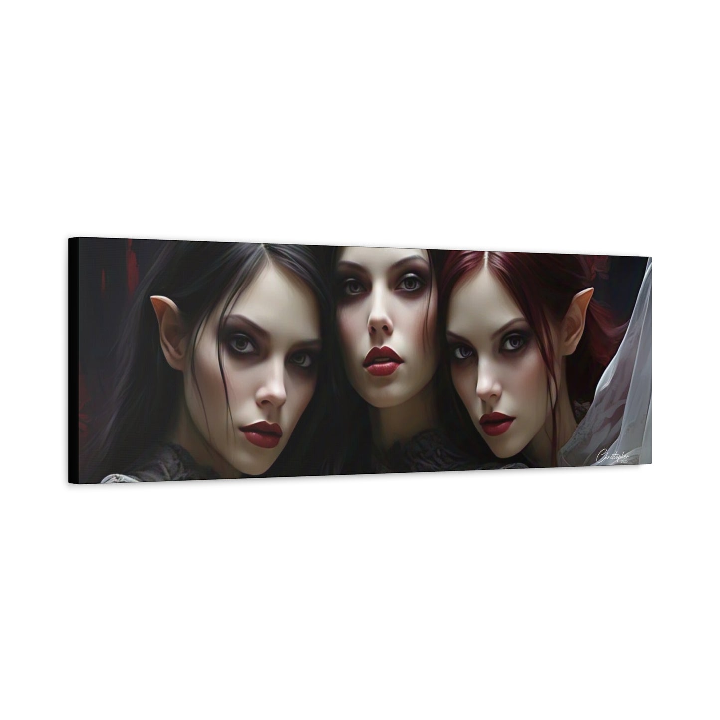 Gothic Wall Art Canvas, Fantasy Home Decor, Unique Gift for Halloween, Witchy Vibe Art, Dark Aesthetic Room Decor