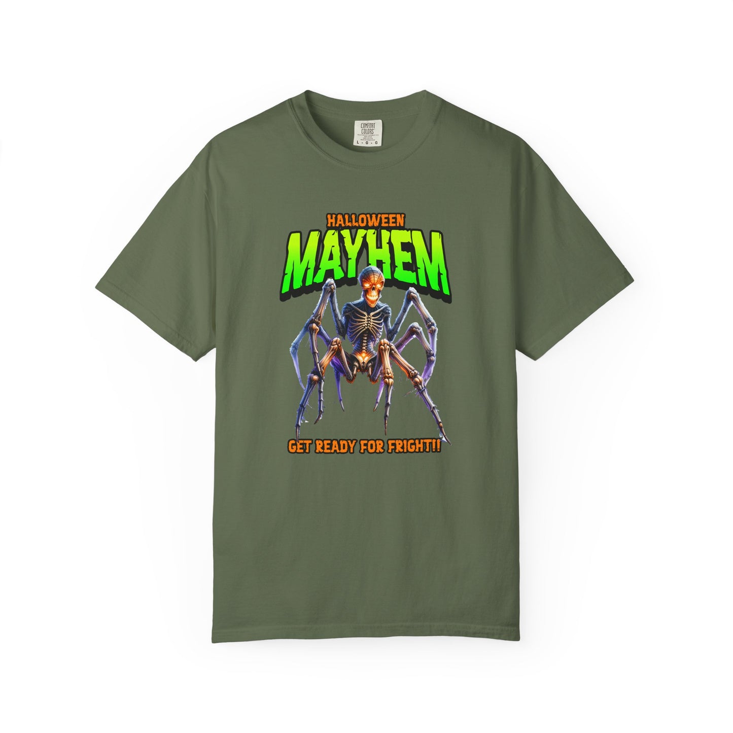 Halloween Mayhem Unisex T-Shirt, Spooky Tee for Men & Women, Perfect for Halloween Parties, Trick or Treat, Eerie Vibes, Unique Costume