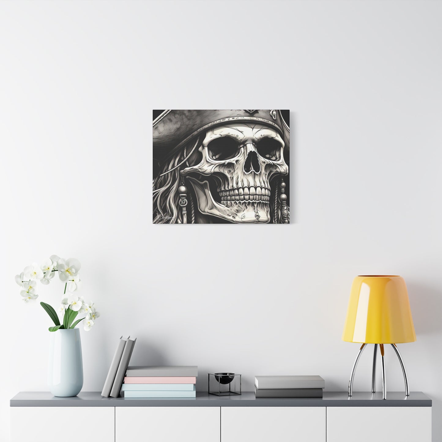 Pirate Skull Canvas Art - Edgy Gothic Decor, Wall Art for Halloween, Gothic Home Decor, Pirate Theme, Gift for Him