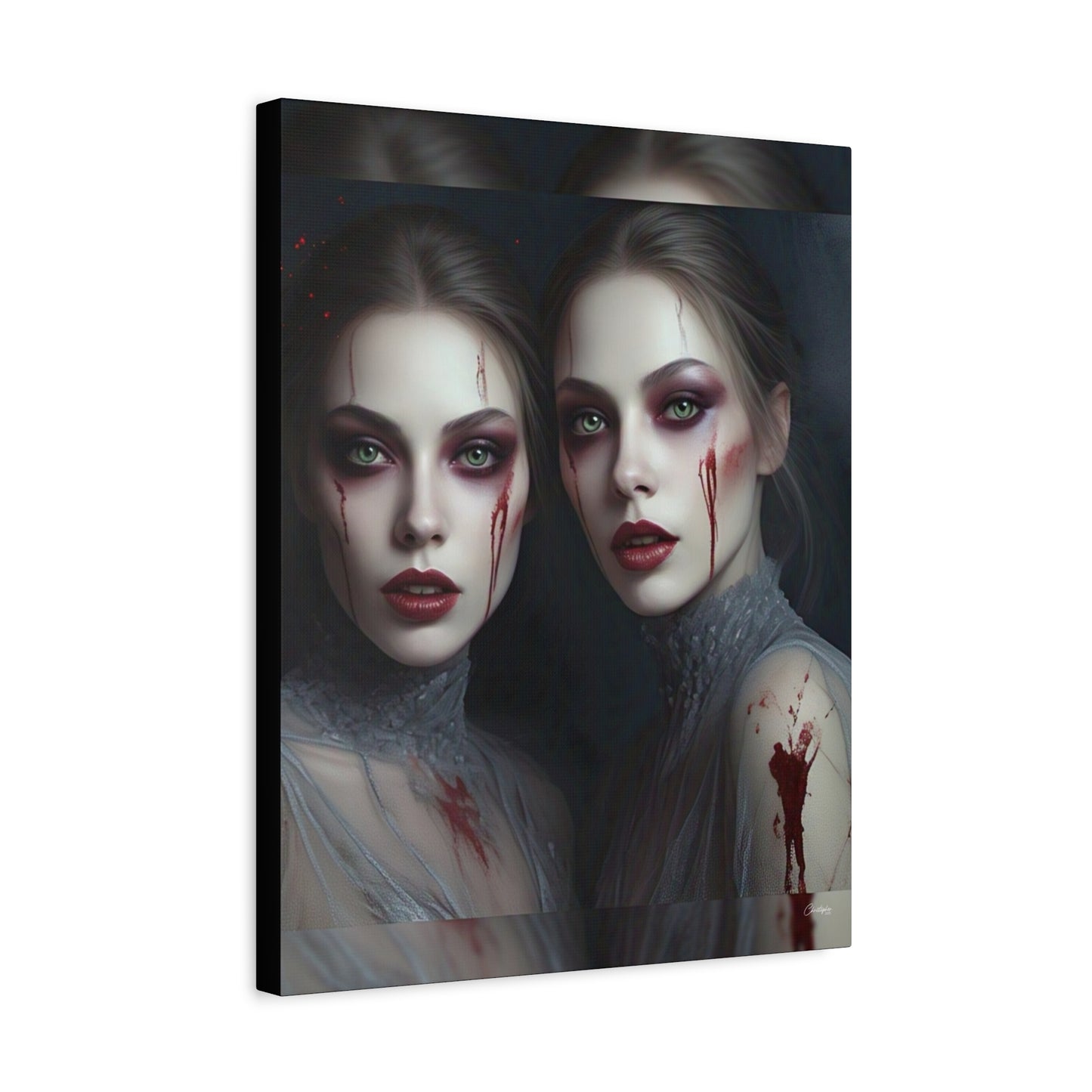 Spooky Art Canvas Print, Matte Canvas, Stretched Wall Decor, Gothic Home Decor, Halloween Art, Unique Gift