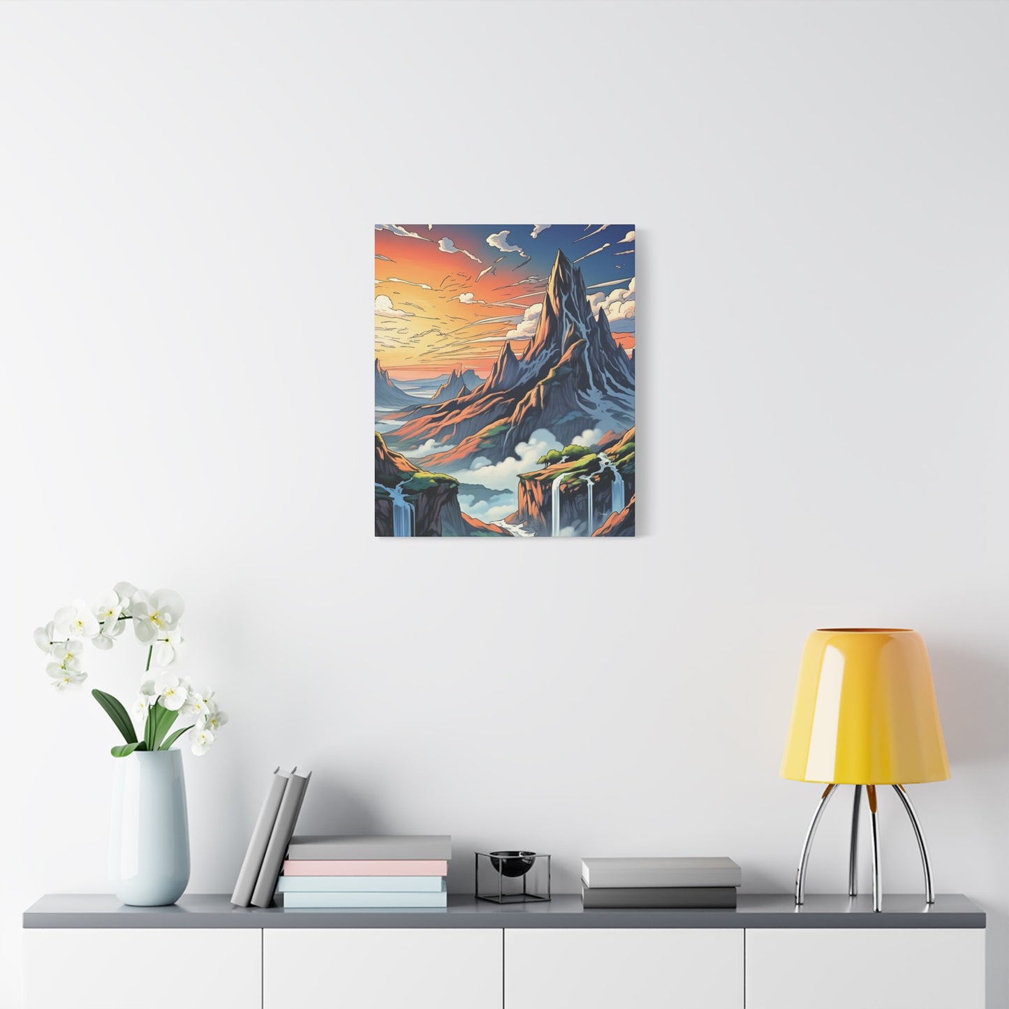 Stretched Canvas Art Print, Mountain Sunrise Landscape Decor, Wall Art for Home, Gift for Nature Lovers, Perfect for Living Room, [...]