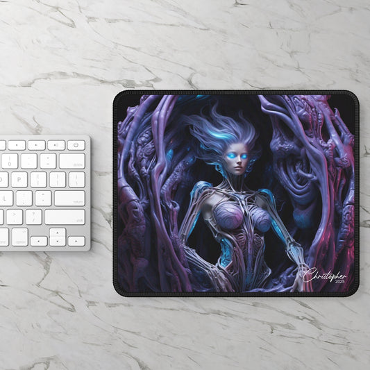 Futuristic Gaming Mouse Pad, Cyberpunk Desk Accessory, Cool Gamer Gift, Computer Mouse Mat, Gaming Setup Decor