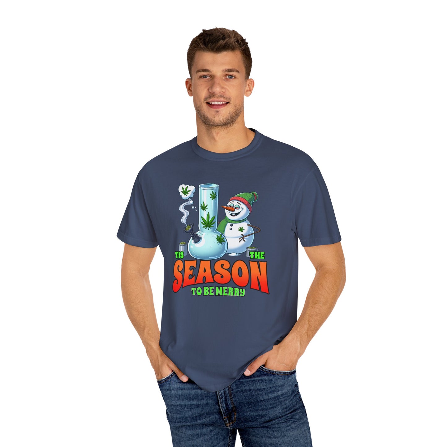 Holiday Cannabis Fun T-Shirt | Merry Season Tee, Unisex Gift, Party Apparel, 420 Friendly, Winter Social Wear