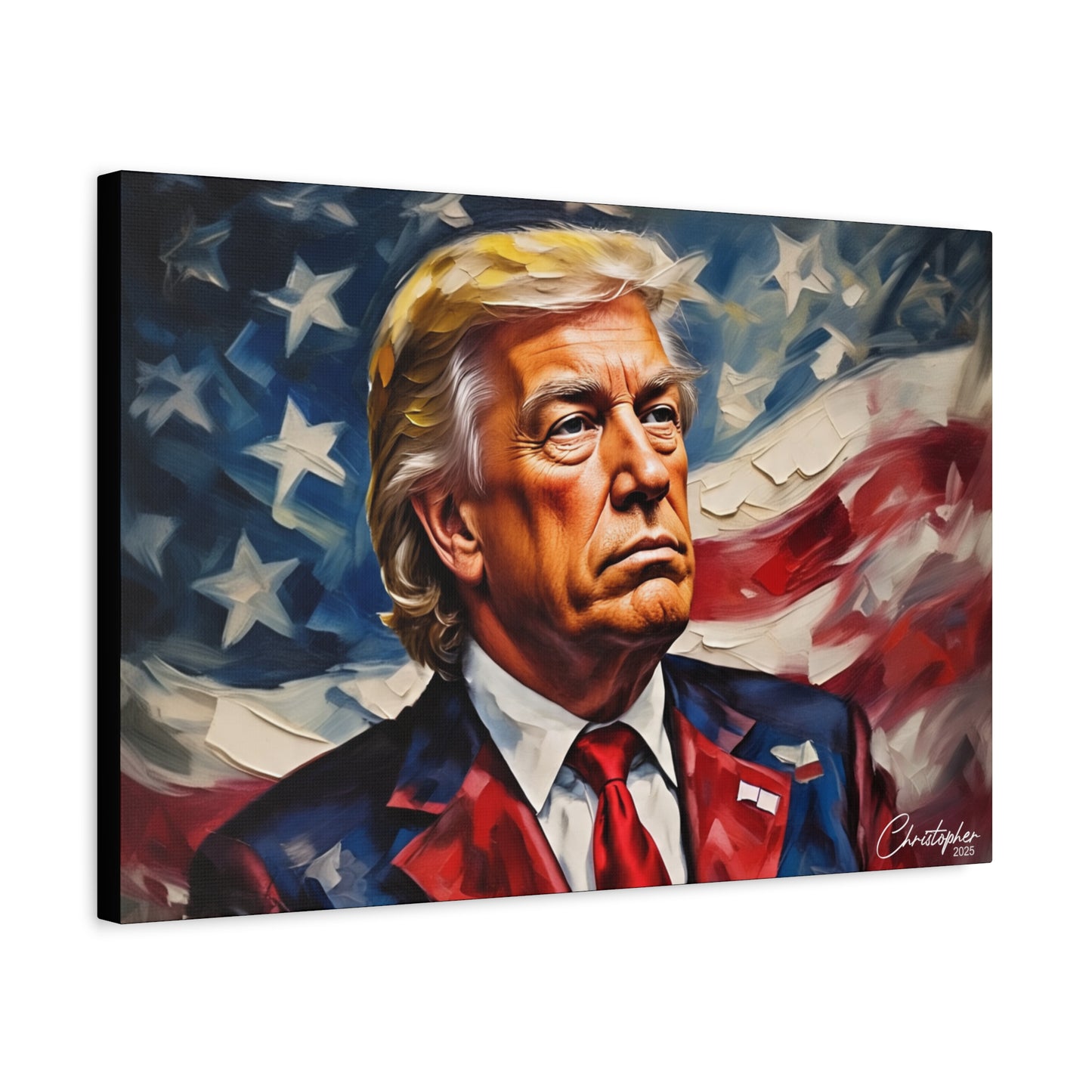 Patriotic Canvas Art, Stretched Wall Decor, Home Office, Gifts for Republicans, Political Enthusiasts, Americana Artwork