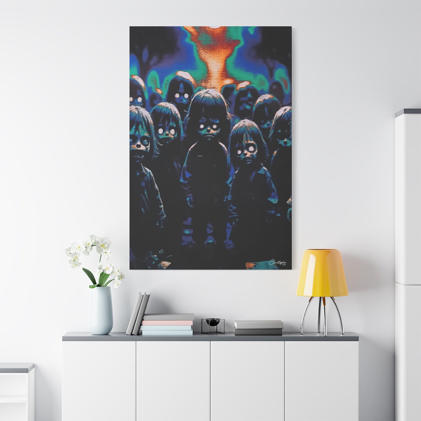 Original Laser Engraved Art, Full Wrapped Edges, Matte Canvas, Stretched, 1.25"