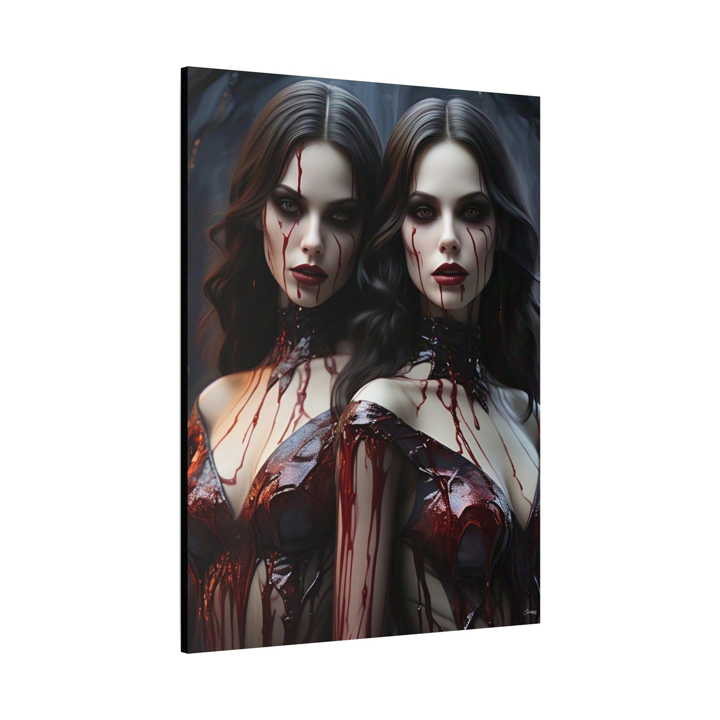 Gothic Vampire Canvas Art, Wall Decor, Horror Artwork, Halloween Home Decor, Spooky Room Accent, Unique Gift Idea