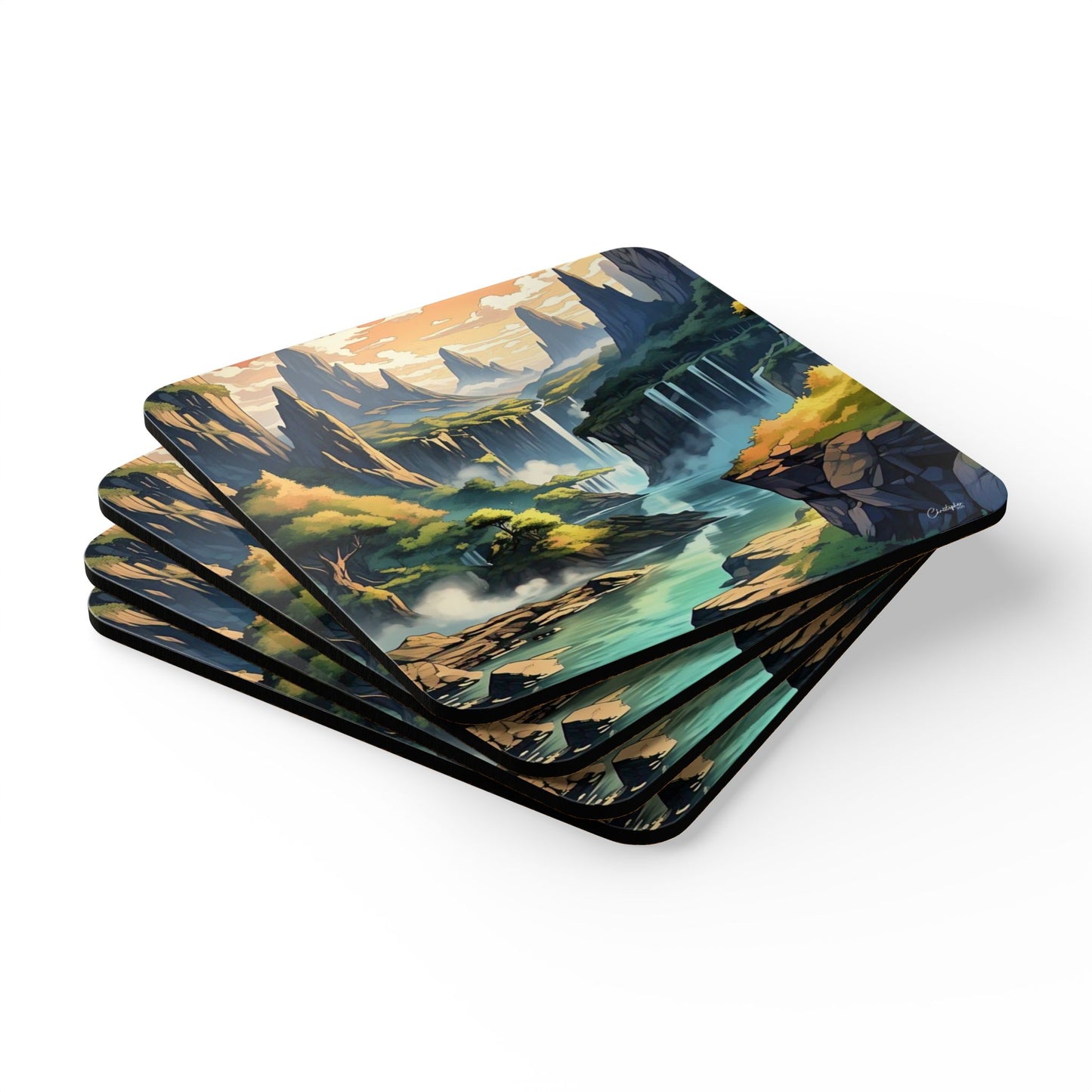 Nature-Inspired Corkwood Coaster Set - Stunning Landscape Design, Eco-Friendly home decor, Gift for Nature Lovers, Rustic Kitchen [...]