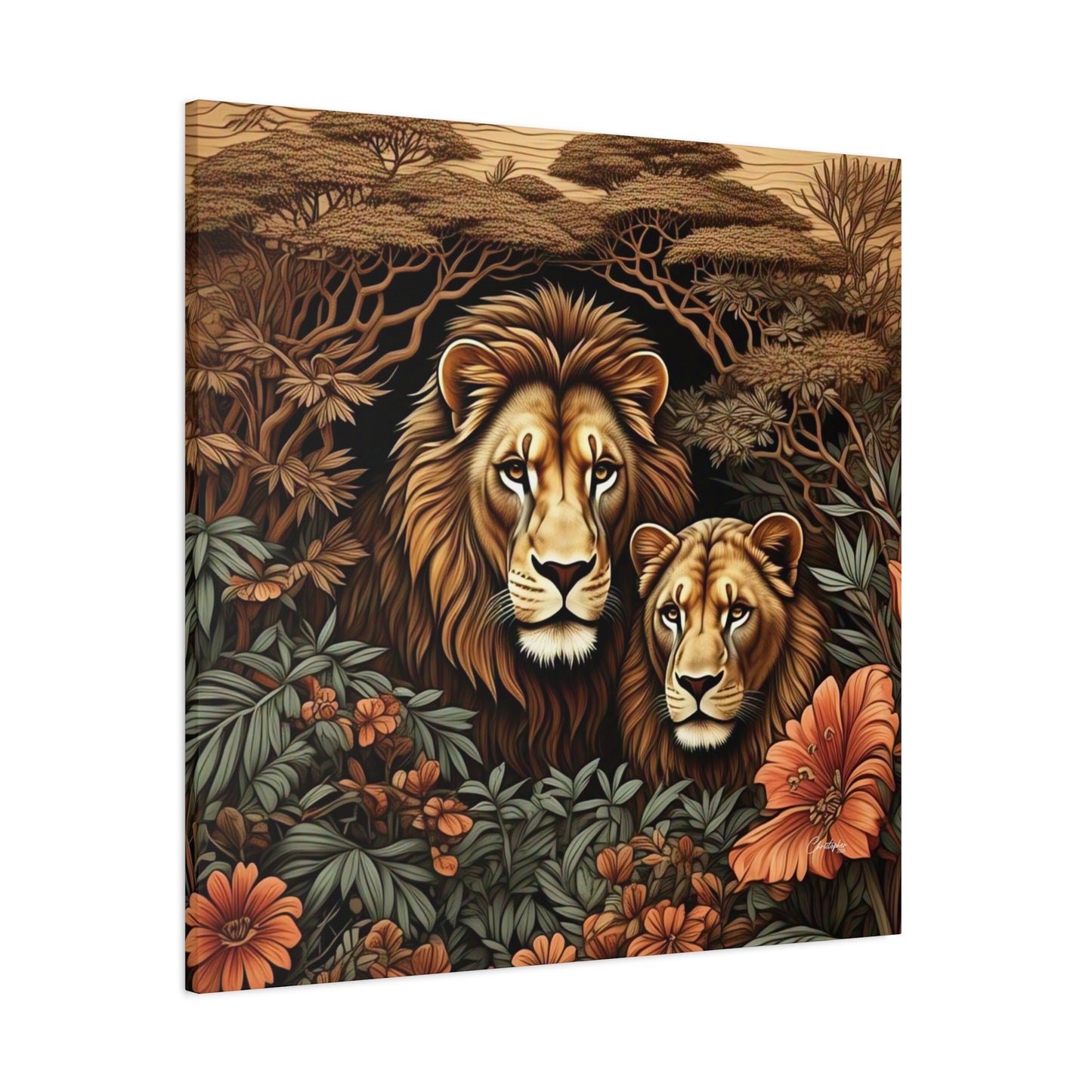 Majestic Lion Family Canvas Wall Art, Animal Lovers Decor, Wildlife Home Accent, Gift for Nature Enthusiasts, Meaningful Family Art