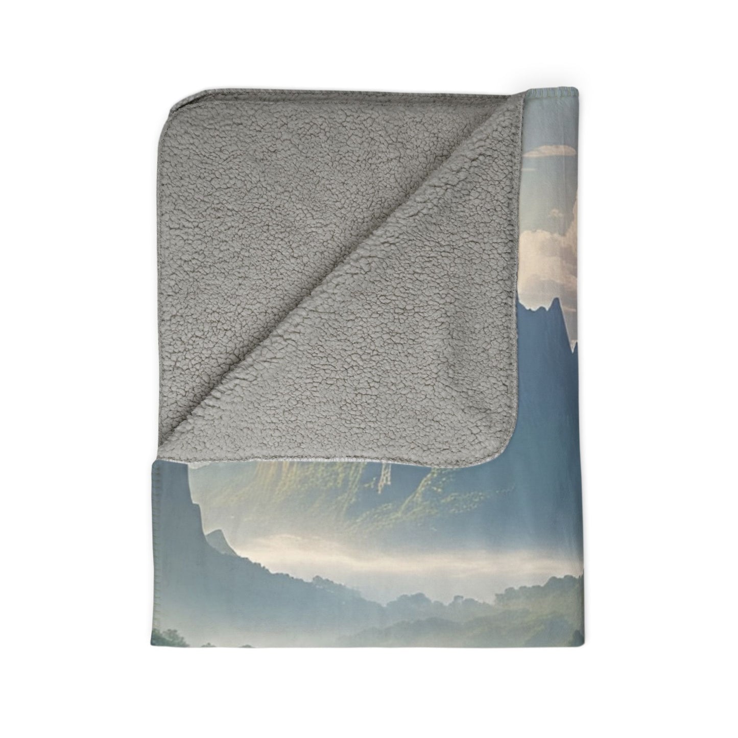 Fleece Sherpa Blanket with Majestic Tiger Landscape | Cozy Gift for Nature Lovers, Home Decor, Camping, Holiday Snuggles