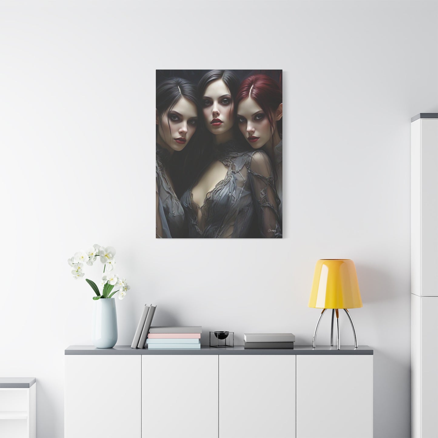 Gothic Wall Art Canvas, Fantasy Home Decor, Unique Gift for Halloween, Witchy Vibe Art, Dark Aesthetic Room Decor