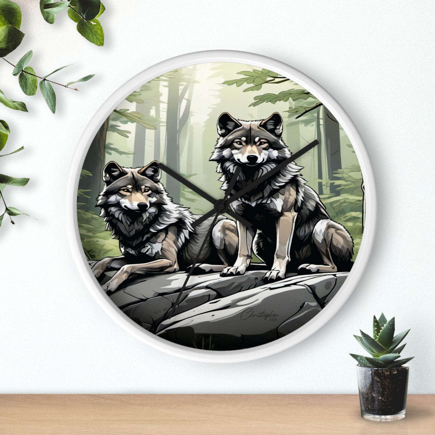 Wolf Pack Wall Clock, Nature Decor, Rustic Home Accent, Wildlife Gift, Forest Themed Clock, Animal Lover Decor
