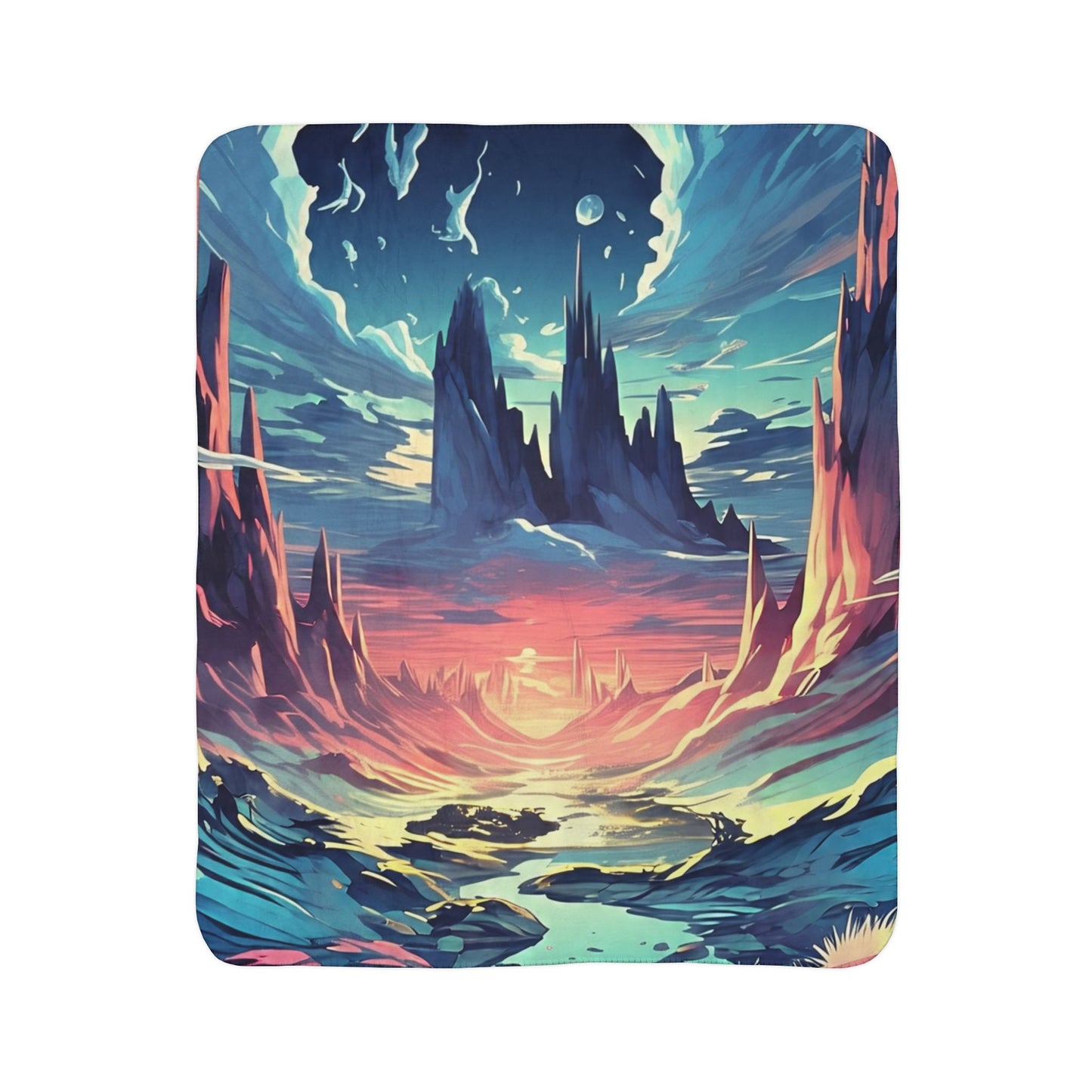 Cosmic Fleece Sherpa Blanket - Cozy Space Blanket for Starry Nights, Perfect for Gifts, Home Decor, and Adventure Lovers