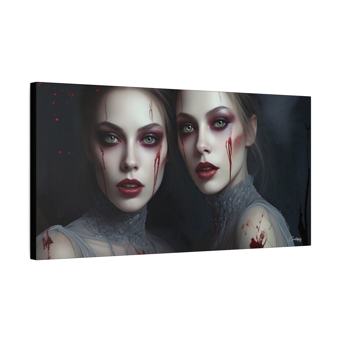 Spooky Art Canvas Print, Matte Canvas, Stretched Wall Decor, Gothic Home Decor, Halloween Art, Unique Gift