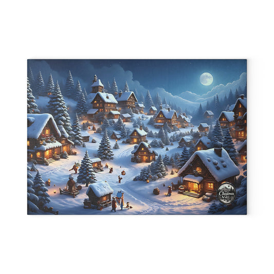 Cozy Winter Scene Glass Cutting Board, Holiday Kitchen Decor, Unique Gift for Christmas, Winter Home Decor, Cooking Accessory, Festive [...]