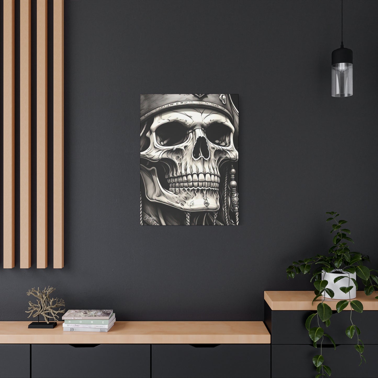 Pirate Skull Canvas Art - Edgy Gothic Decor, Wall Art for Halloween, Gothic Home Decor, Pirate Theme, Gift for Him
