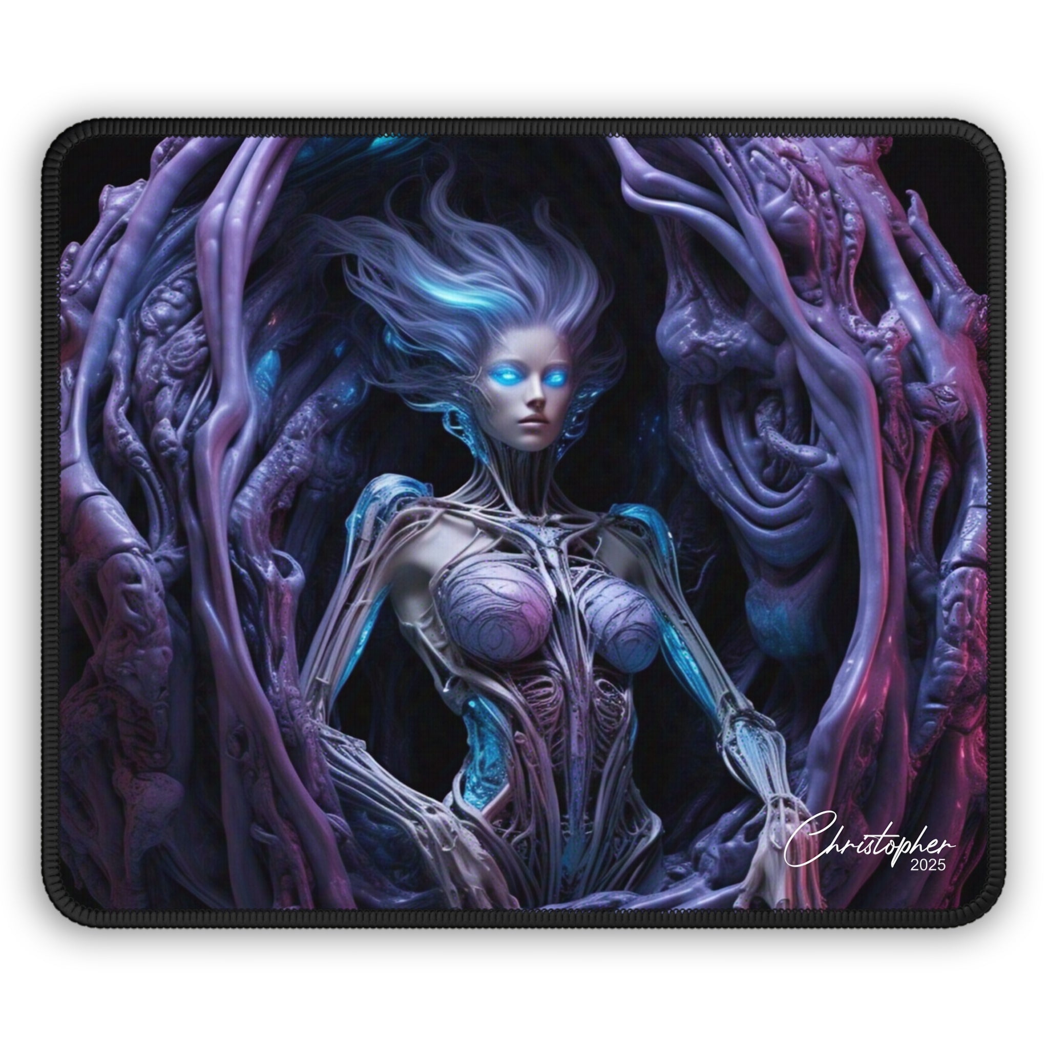 Futuristic Gaming Mouse Pad, Cyberpunk Desk Accessory, Cool Gamer Gift, Computer Mouse Mat, Gaming Setup Decor