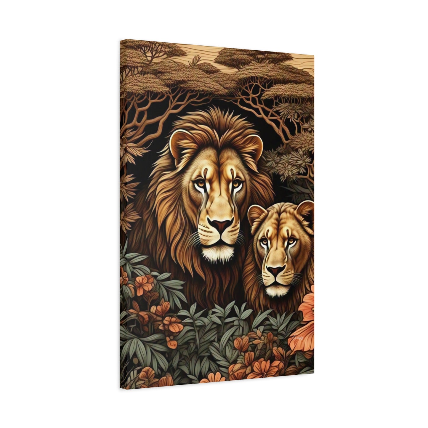 Majestic Lion Family Canvas Wall Art, Animal Lovers Decor, Wildlife Home Accent, Gift for Nature Enthusiasts, Meaningful Family Art