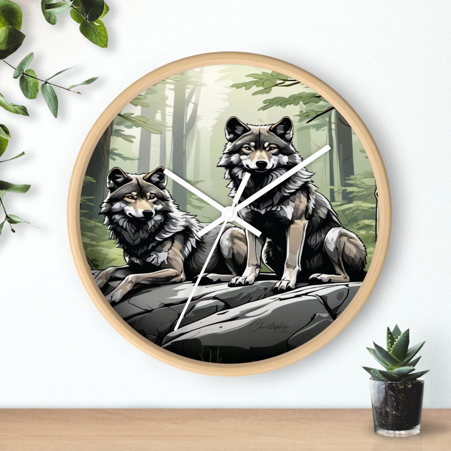 Wolf Pack Wall Clock, Nature Decor, Rustic Home Accent, Wildlife Gift, Forest Themed Clock, Animal Lover Decor