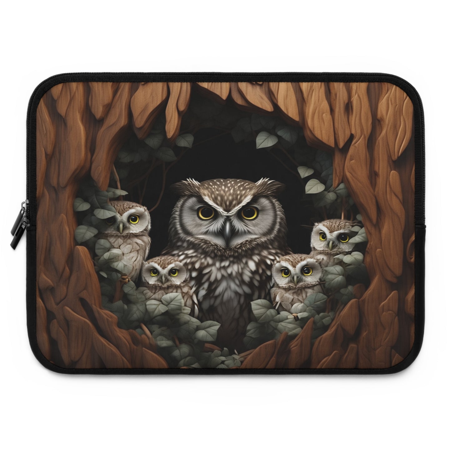 Owl-Themed Laptop Sleeve, Cute Owl Sleeve, Owl Laptop Case, Geeky Tech Accessory, Nature Lover Gift, Cozy Owl Design