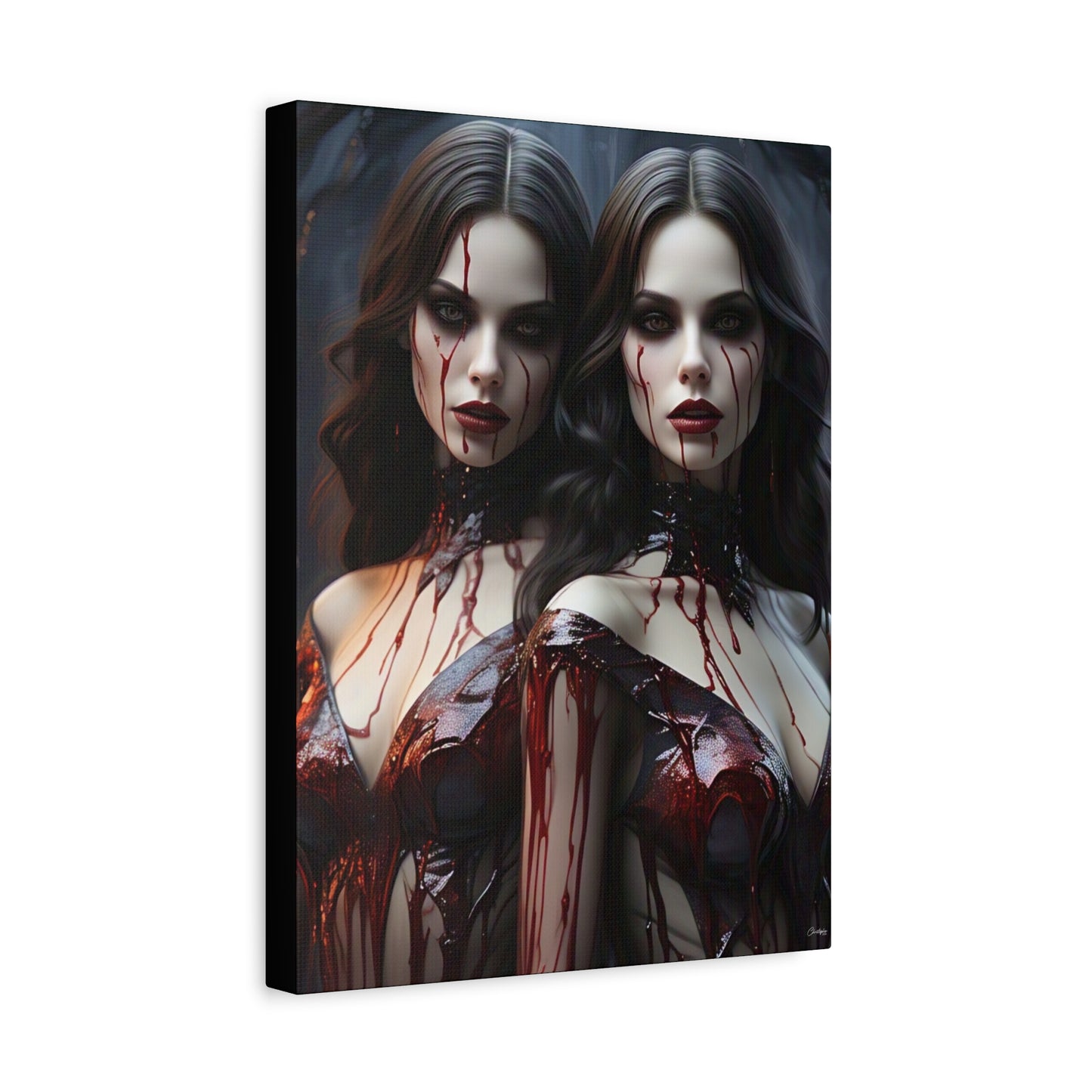 Gothic Vampire Canvas Art, Wall Decor, Horror Artwork, Halloween Home Decor, Spooky Room Accent, Unique Gift Idea