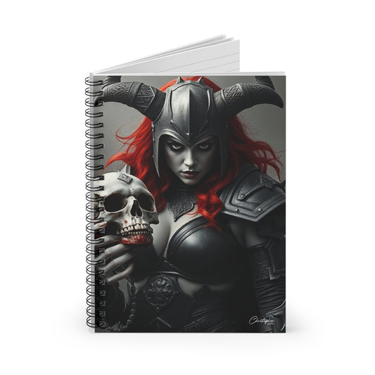 Fierce Warrior Spiral Notebook - Ruled Lines, Fantasy Notebook, Gothic Stationery, Journaling, Gifts for Her, Unique Artwork