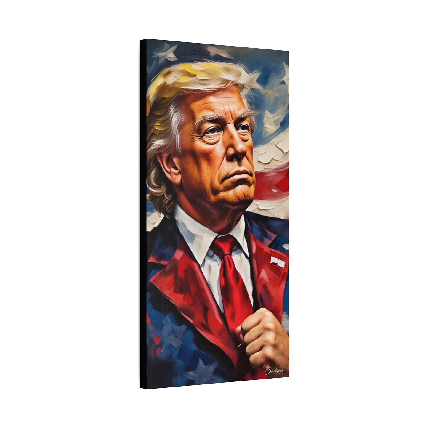Patriotic Canvas Art, Stretched Wall Decor, Home Office, Gifts for Republicans, Political Enthusiasts, Americana Artwork