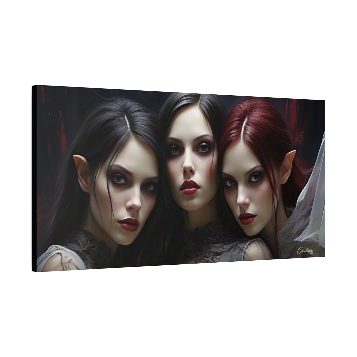 Gothic Wall Art Canvas, Fantasy Home Decor, Unique Gift for Halloween, Witchy Vibe Art, Dark Aesthetic Room Decor